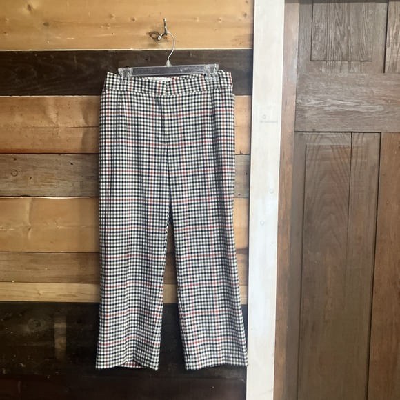 Liz Claiborne Jackie Cropped Pants Pockets Checkered Stretch Size 18W - Picture 1 of 15